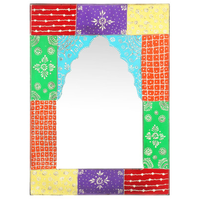 Ročno barvano ogledalo 40x55 cm trden mangov les