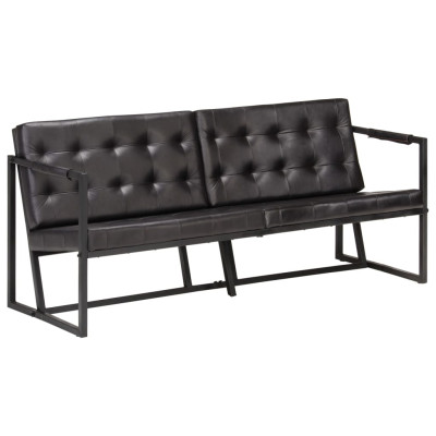 Kavč trosed črn iz pravega kozjega usnja