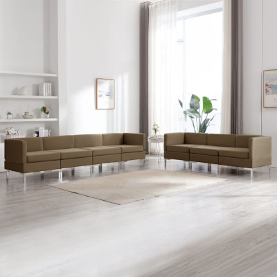 Sedežna garnitura 7-delna blago rjava