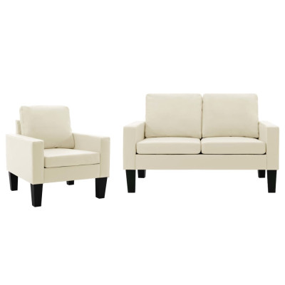 Komplet kavčev 2-delni krem umetno usnje