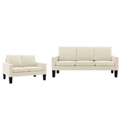 Komplet kavčev 2-delni krem umetno usnje