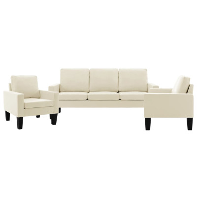 Komplet kavčev 3-delni krem umetno usnje