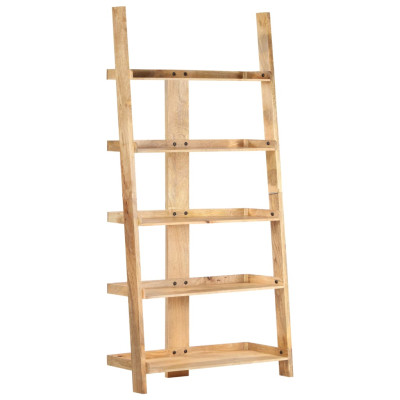 Knjižna polica 5-nadstropna 90x37x180 cm trden mangov les