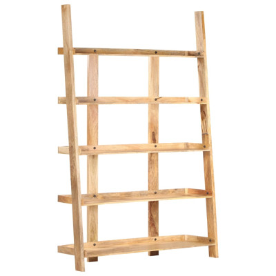 Knjižna polica 5-nadstropna 120x37x180 cm trden mangov les