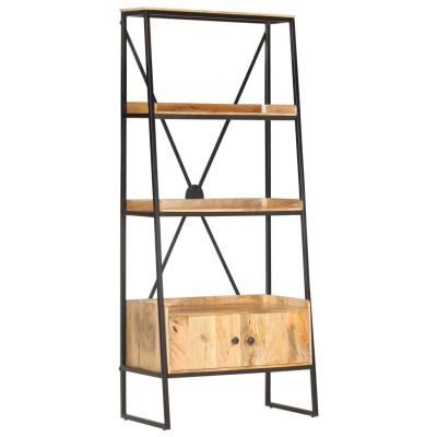 Knjižna polica 4-nadstropna 80x39x180 cm trden mangov les