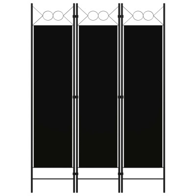 Paravan 3-delni črn 120x180 cm