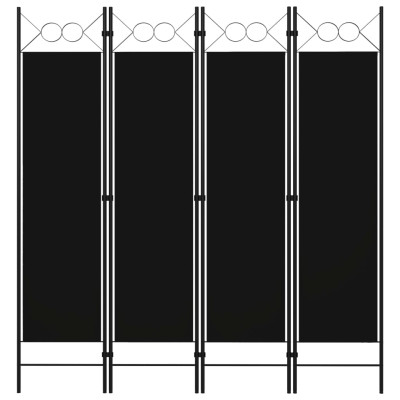 Paravan 4-delni črn 160x180 cm