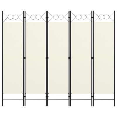 Paravan 5-delni bel 200x180 cm
