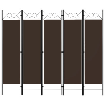 Paravan 5-delni rjav 200x180 cm