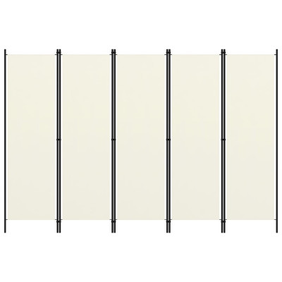 Paravan 5-delni bel 250x180 cm