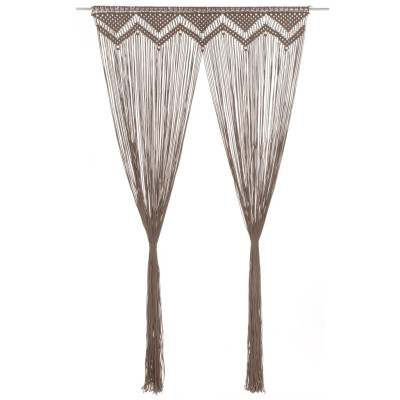 Zavesa makrame taupe 140x240 cm bombaž