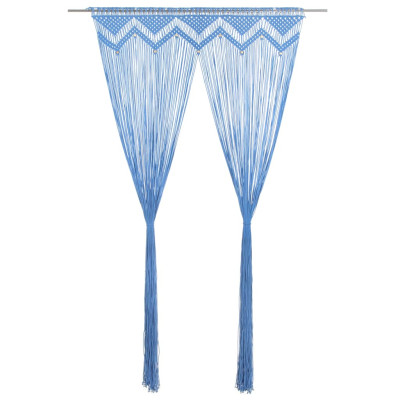 Zavesa makrame modra 140x240 cm bombaž