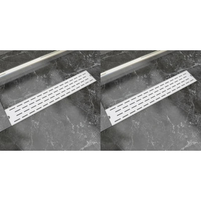 Kanaleta za tuš 2 kosa črte 630x140 mm nerjaveče jeklo