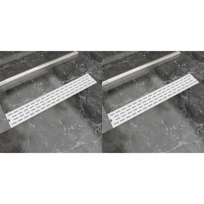 Kanaleta za tuš 2 kosa črte 730x140 mm nerjaveče jeklo