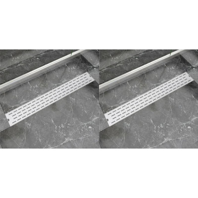 Kanaleta za tuš 2 kosa črte 830x140 cm nerjaveče jeklo