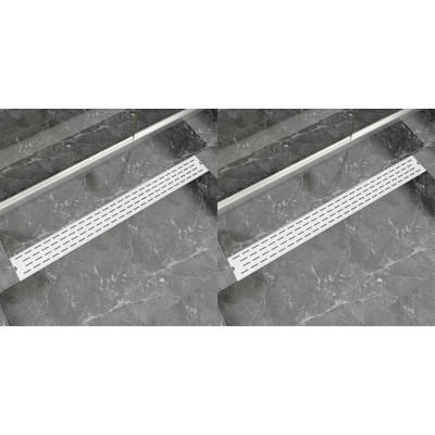 Kanaleta za tuš 2 kosa črte 1030x140 mm nerjaveče jeklo