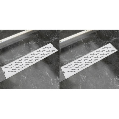 Kanaleta za tuš 2 kosa valovi 530x140 mm nerjaveče jeklo