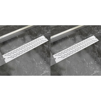 Kanaleta za tuš 2 kosa valovi 630x140 mm nerjaveče jeklo