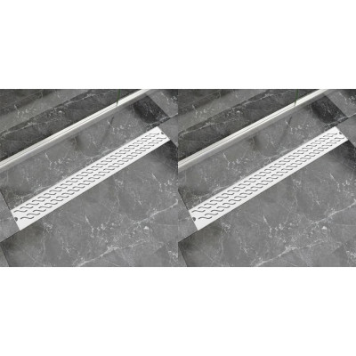 Kanaleta za tuš 2 kosa valovi 930x140 mm nerjaveče jeklo