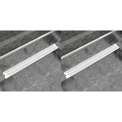 Kanaleta za tuš 2 kosa valovi 1030x140 mm nerjaveče jeklo