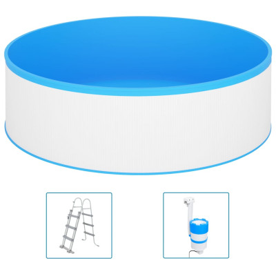 Bazen z lestvijo in črpalko 350x90 cm bel