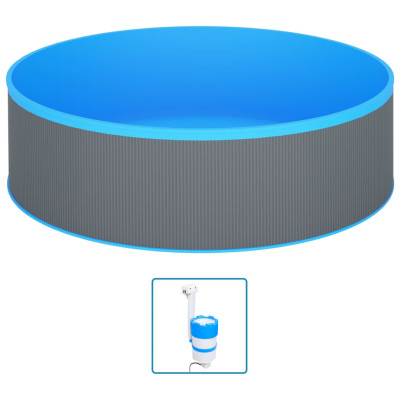 Bazen z visečim lovilcem umazanije s črpalko 350x90 cm siv