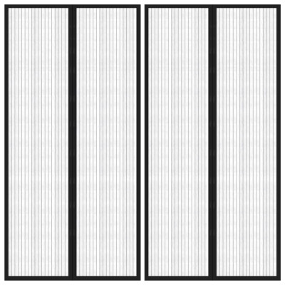 Zavesa proti mrčesu 2 kosa z magnetnimi bloki črna 220x100 cm