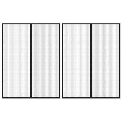 Zavesa proti mrčesu 2 kosa z magnetnimi bloki črna 230x160 cm