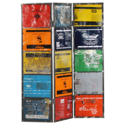 Paravan večbarven 45x17x167 cm železo