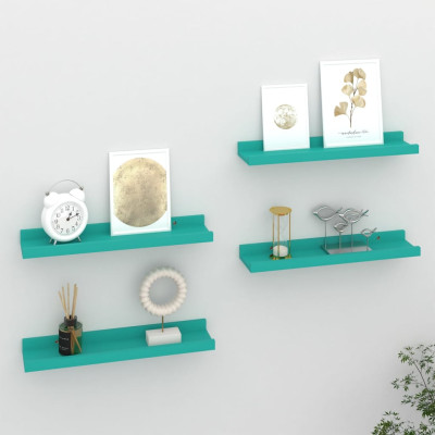 Stenske police 4 kosi modre 40x9x3 cm