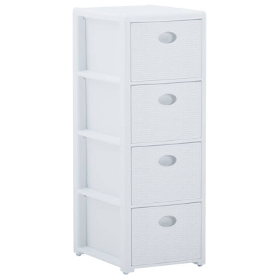 Predalnik s 4 predali bel 30x40x80 cm