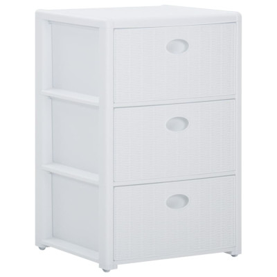 Predalnik s 3 predali bel 40x40x60 cm