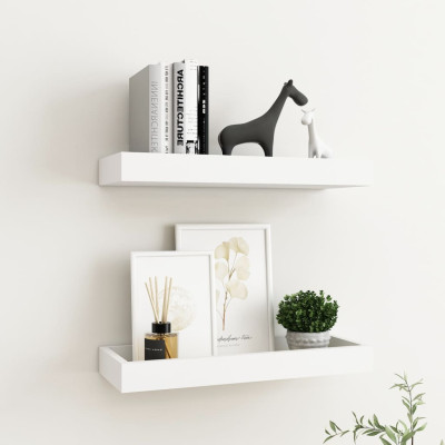 Stenske police Loggia 2 kosa bele 40x15x4 cm MDF