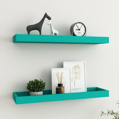 Stenske police Loggia 2 kosa modre 60x15x4 cm MDF