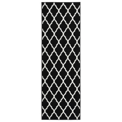 Tepih tekač BCF črn in bel 80x250 cm