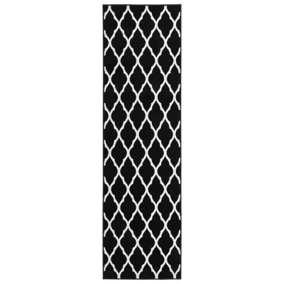 Tepih tekač BCF črn in bel 80x300 cm
