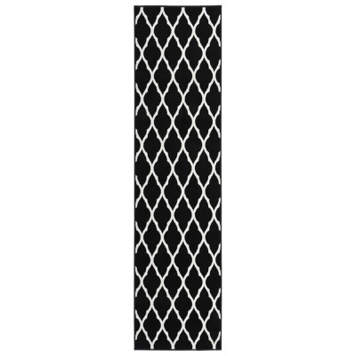 Tepih tekač BCF črn in bel 80x350 cm