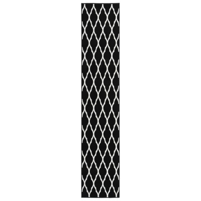 Tepih tekač BCF črn in bel 80x450 cm