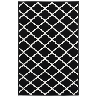 Tepih tekač BCF črn in bel 100x150 cm