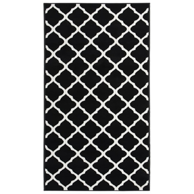 Tepih tekač BCF črn in bel 100x200 cm