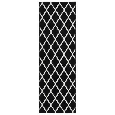 Tepih tekač BCF črn in bel 100x400 cm