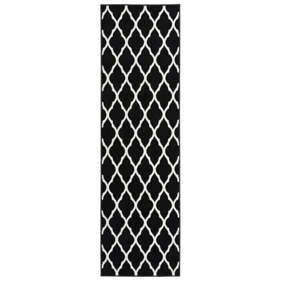 Tepih tekač BCF črn in bel 100x450 cm