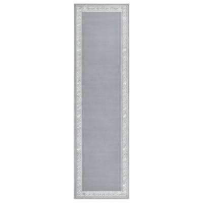 Tepih tekač BCF siv z motivom 80x300 cm