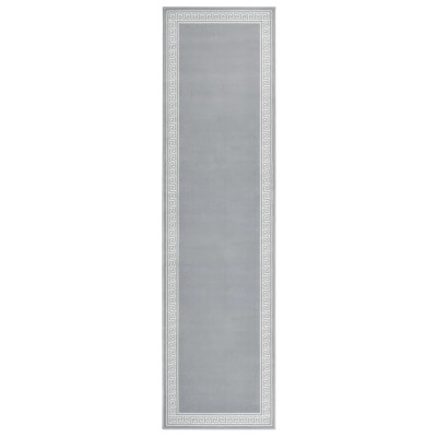 Tepih tekač BCF siv z motivom 100x400 cm