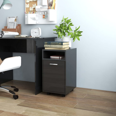 Stranska omarica s koleščki črna 33x38x60 cm iverna plošča