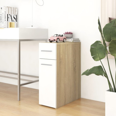 Lekarniška omara bela sonoma hrast 20x45,5x60 cm iverna plošča