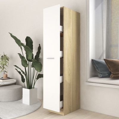 Lekarniška omara bela in sonoma hrast 30x42,5x150 cm iverna pl.