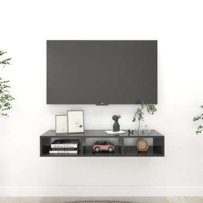 Stenska polica siva 102x30x17 cm iverna plošča