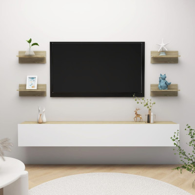 Stenske police 4 kosi sonoma hrast 40x11,5x18 cm iverna plošča