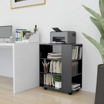 Omarica na kolesih siva 60x35x75 cm iverna plošča